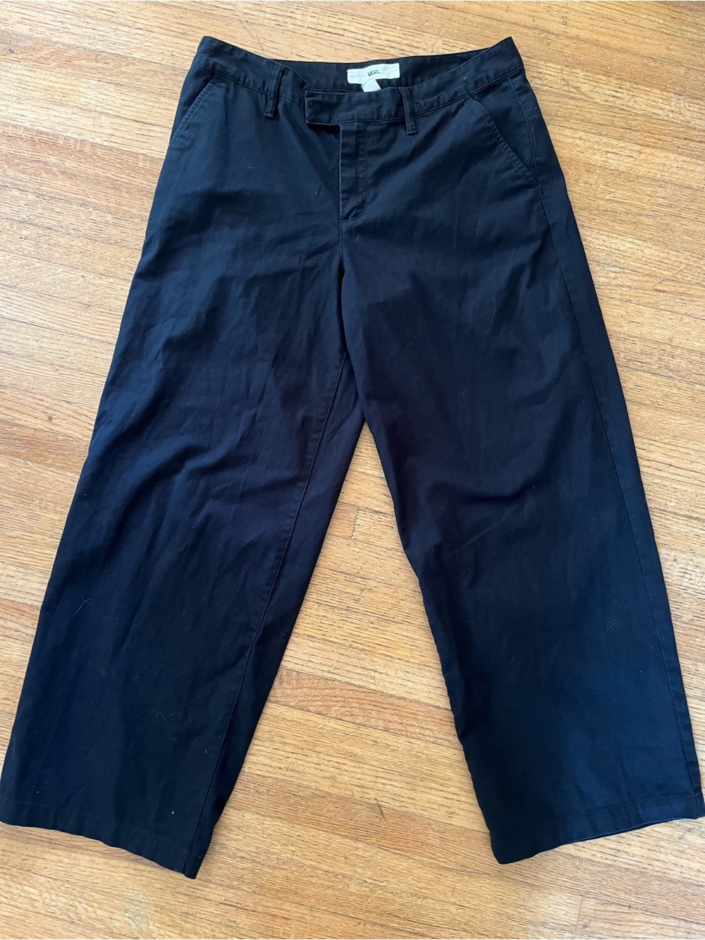Vans Wide Leg Chino Pants Black Skater Streetwear Size 7